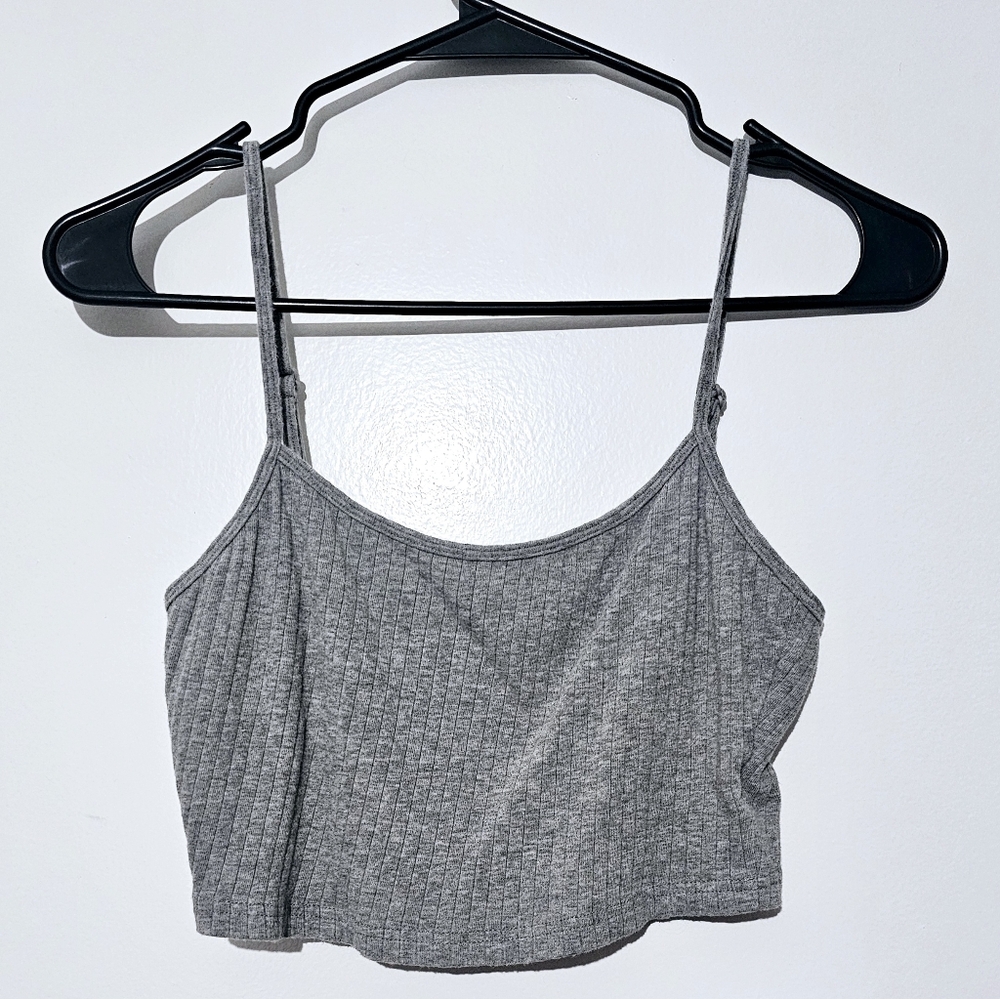 SHEIN Gray Ribbed Tank Top